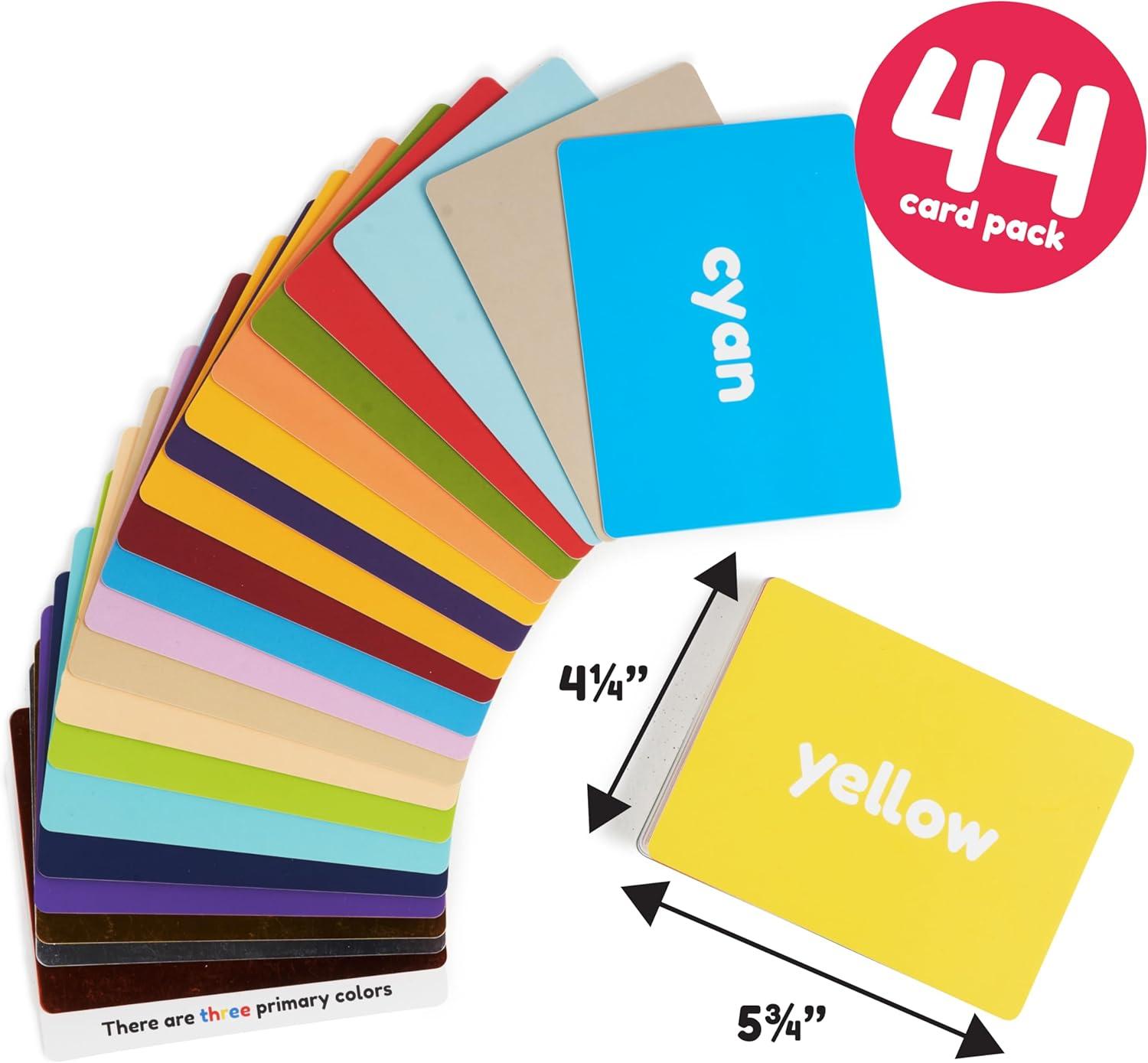 imageColor Flashcards for Toddlers  44 Flash Cards to Help Learn Colors amp Words  Thick Learning Cards  Includes Simple amp Advanced Colors