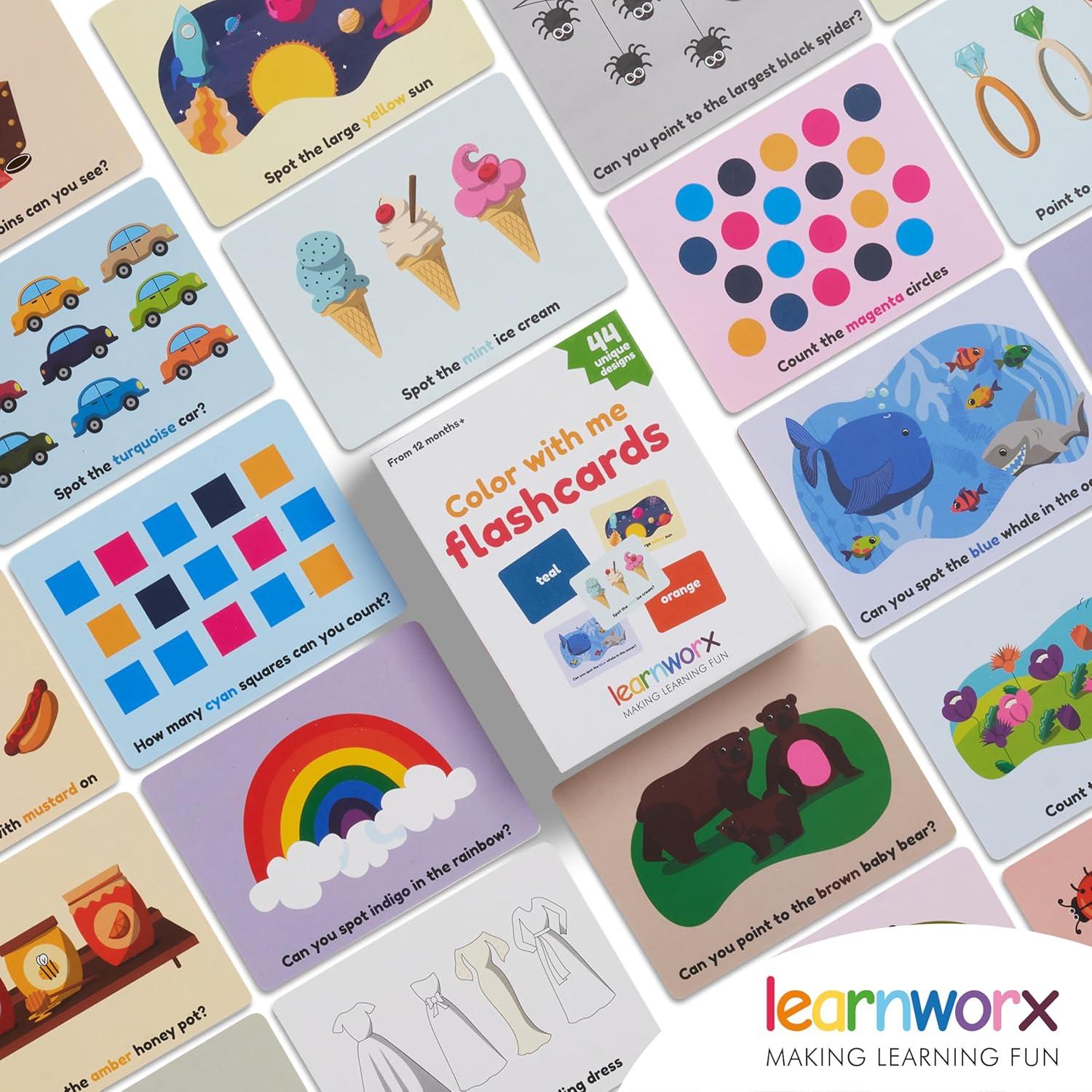 imageColor Flashcards for Toddlers  44 Flash Cards to Help Learn Colors amp Words  Thick Learning Cards  Includes Simple amp Advanced Colors