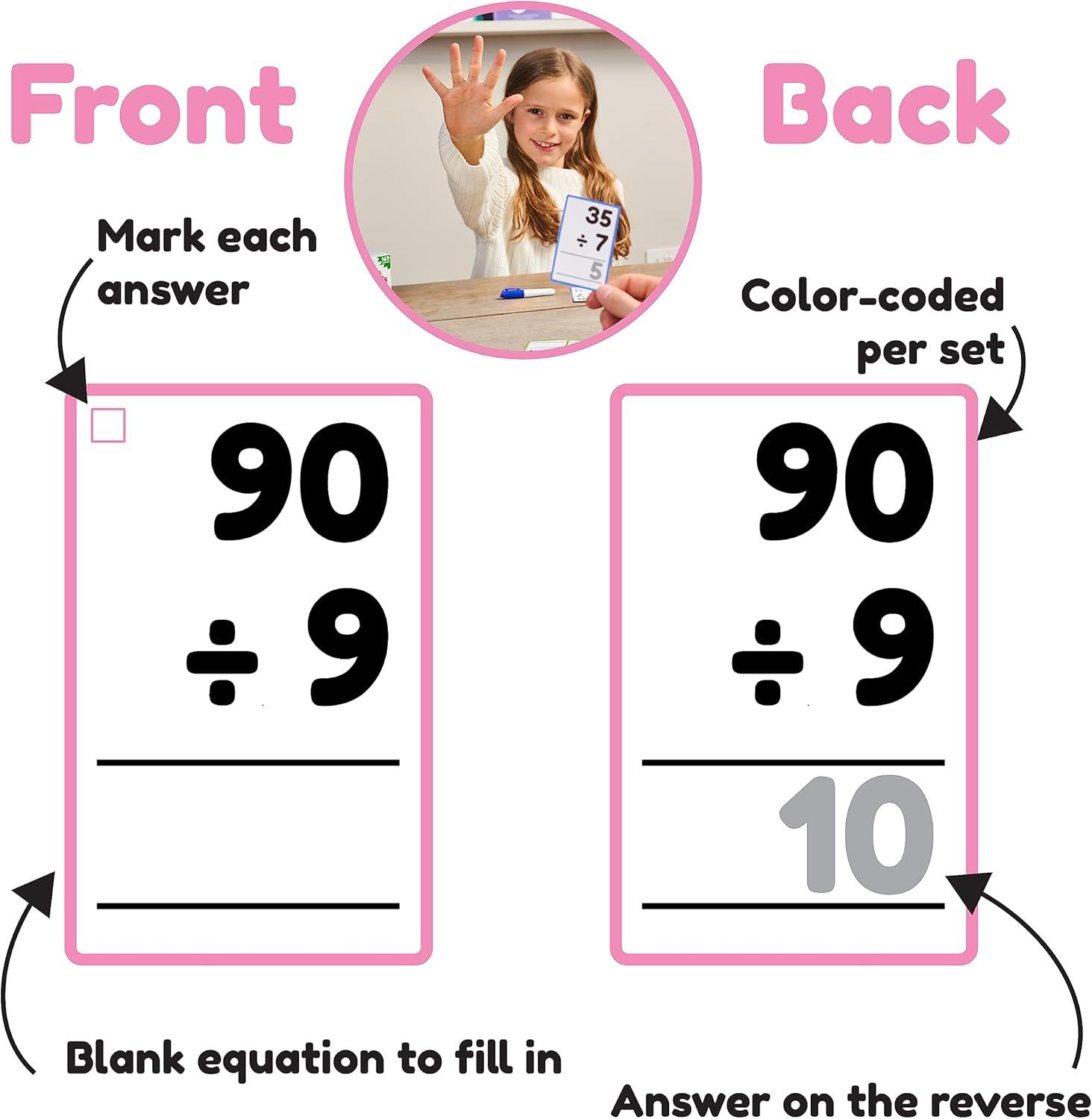 imageDivision Flash Cards 3rd Grade 4th 5th and 6th 169 Math Flashcards All Facts 112 Learn Division for Kids for Ages 6 7 8 9 and 10