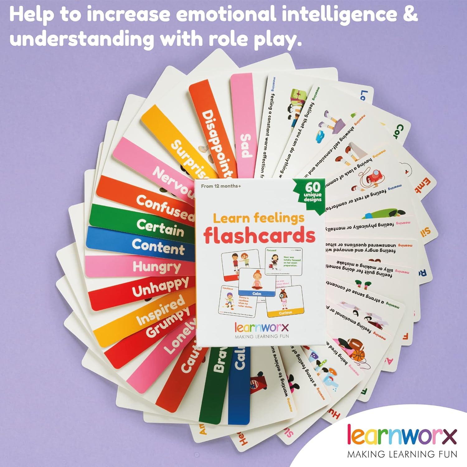 imageEmotion Cards for Kids Feeling Cards Game 60 Emotion amp Feeling Flash Cards for Kids Learn Feelings and Needs Cards Teach Mixed Emotions amp Emotional Intelligence Cards to Children amp Toddlers