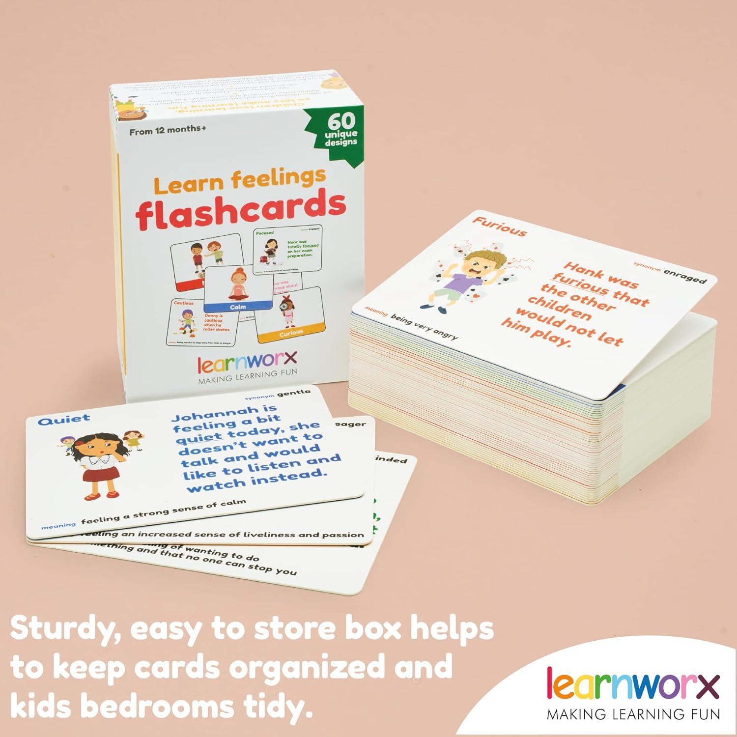 imageEmotion Cards for Kids Feeling Cards Game 60 Emotion amp Feeling Flash Cards for Kids Learn Feelings and Needs Cards Teach Mixed Emotions amp Emotional Intelligence Cards to Children amp Toddlers