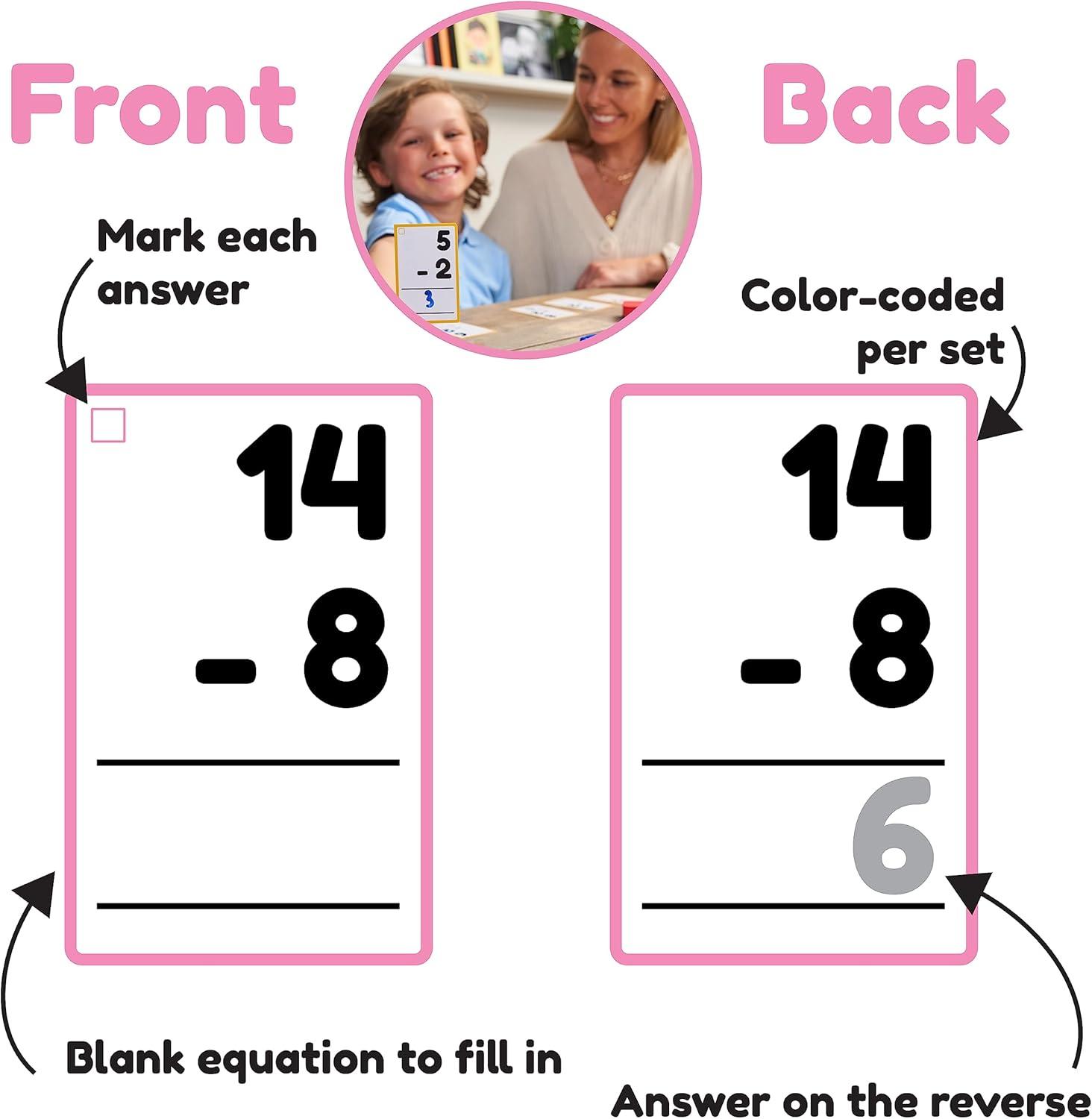 imageSubtraction Flash Cards 1st Grade 2nd 3rd 4th 183 Math Flashcards All Facts 012 Learn Subtraction for Kids Maths Flashcards from Kindergarten to Ages 6 7 8 9 amp 10