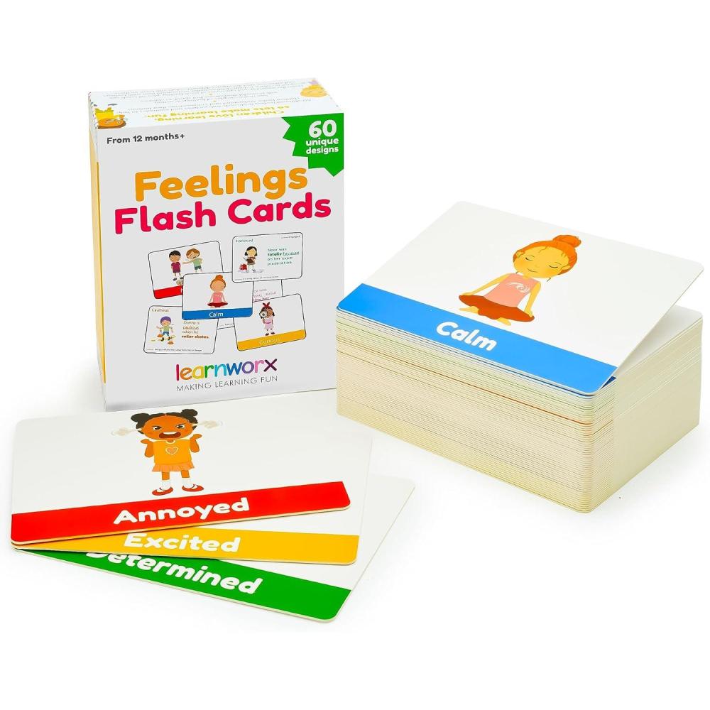 imageEmotion Cards for Kids Feeling Cards Game  60 Emotion amp Feeling Flash Cards for Kids  Learn Feelings and Needs Cards  Teach Mixed Emotions amp Emotional Intelligence Cards to Children amp Toddlers