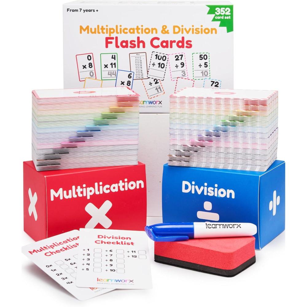 imageMultiplication Flash Cards Math Flash Cards Multiplication Division Math Facts Kids Games 2nd 3rd 4th 5th 6th Grade Times Table Bulk 352 Flashcards Set Ages 711