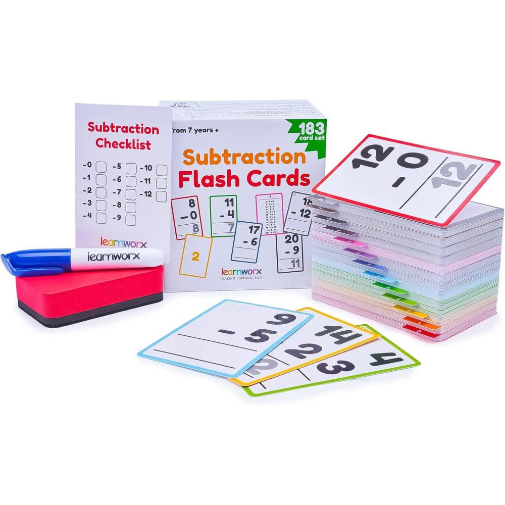imageSubtraction Flash Cards 1st Grade 2nd 3rd 4th 183 Math Flashcards All Facts 012 Learn Subtraction for Kids Maths Flashcards from Kindergarten to Ages 6 7 8 9 amp 10