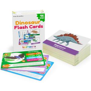 Dinosaur Flash Cards for Kids – Learn Dinosaurs Game, Fun Facts & Stats – 46 Unique Flashcards – Age 4, 5, 6, 7, 8, 9, 10 Years