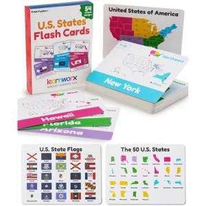U.S. States Flash Cards for Kids | 50 State Geography Cards with Capitals, Flags, State Birds & More | Educational Flashcards for Learning U.S. History & Facts | Ages 4, 5, 6,7, 8, 9, 10